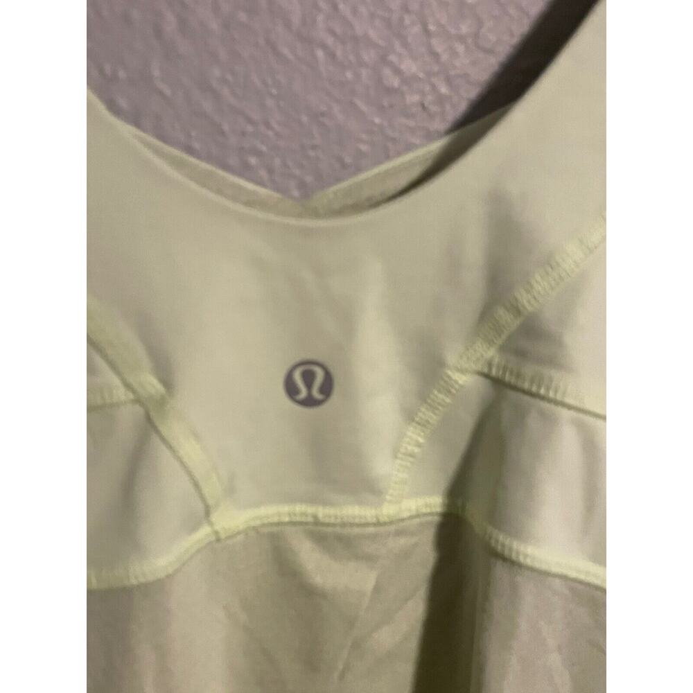 Lululemon Womens Run Tame Me Tank Top Size 8 Neon Yellow Drawstring Cinched READ - Picture 4 of 8